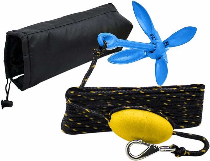 XIALUO Marine Kayak Anchor Kits 3.5 lb Folding Anchor Accessories with 30 ft Rope for Fishing Kayaks  Canoe  Jet Ski  SUP Paddle Board and Small Boats - Image 3